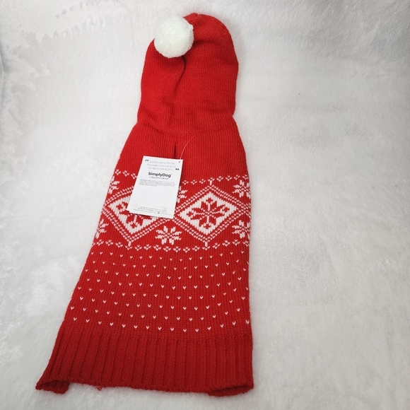 Simply Dog Sweater Red White Winter Dog Clothes Size Small 14"-17" NWT - Picture 9 of 9